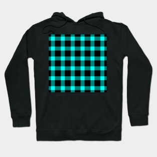 Teal and Black Buffalo Plaid Pattern Hoodie